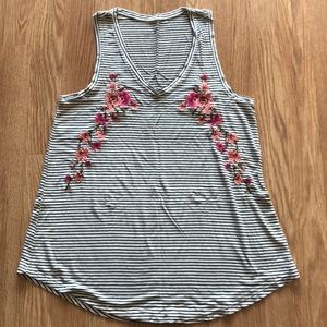 AEO Stripped Floral Tank Top
